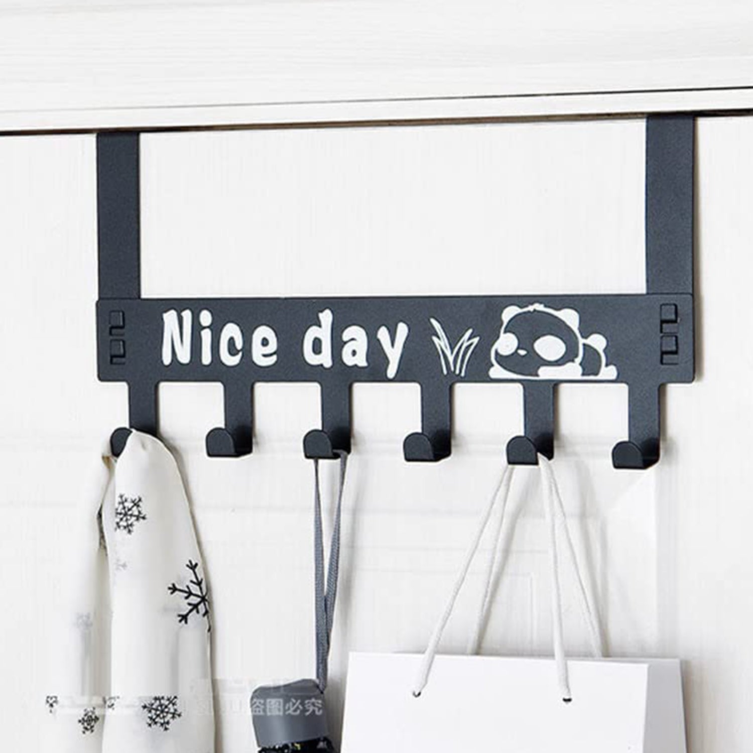 8536 Heavy-Duty Carbon Steel Cartoon Nice Day Over Door Hook Hanger Rack, Towel Hanger, Removable Door Hook, Coat, Scarf, Cloths Hanger (1 pc / 6 Hook) 8536 Heavy-Duty Carbon Steel Cartoon Nice Day Over Door Hook Hanger Rack, Towel Hanger, Removable Door Hook, Coat, Scarf, Cloths Hanger (1 pc / 6 Hook)